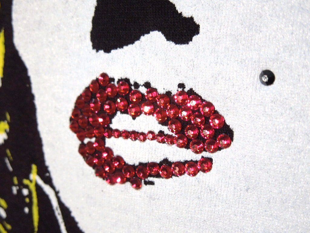 Marilyn Emblem Swarovski��Long T-shirt Black��Yellow