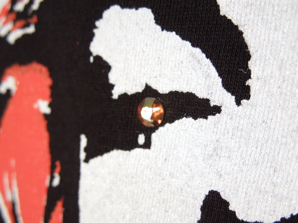 Marilyn Emblem Swarovski��Long T-shirt Black��Red