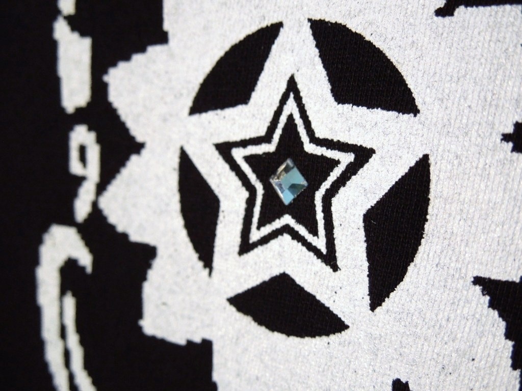Seven Star Swarovski Long T Shirt Black