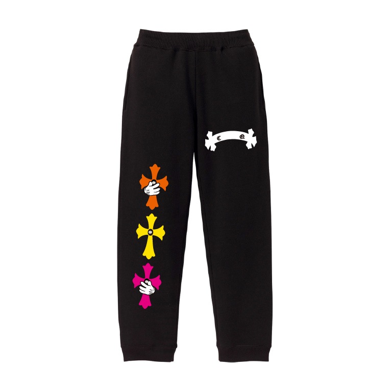 Triple cross swarovski pants Black