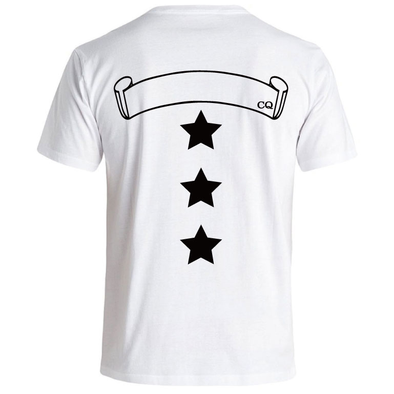 Three Star Black T-shirt White