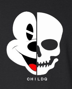 Half Skull Long T-shirt Black