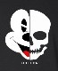 Half Skull Long T-shirt Black