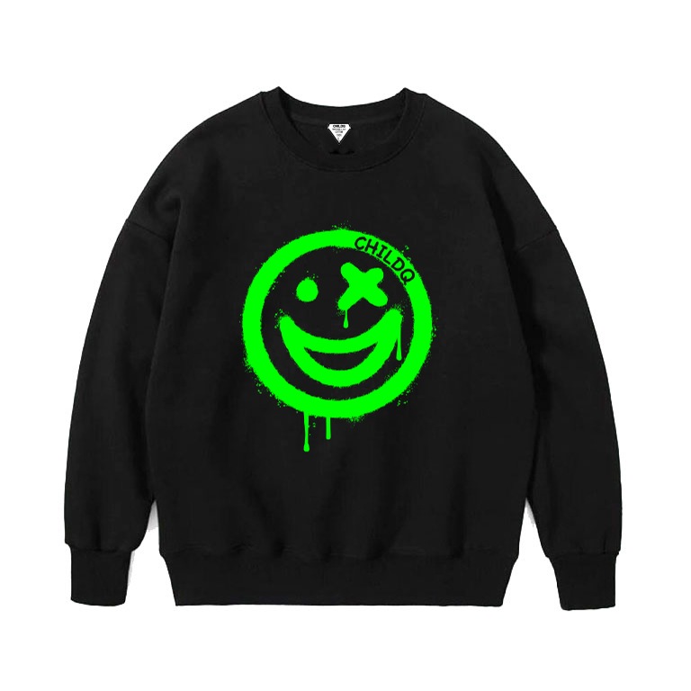 Spray art Smiley Lime Yellow Sweat Black