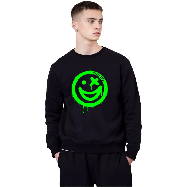 Spray art Smiley Lime Yellow Sweat Black