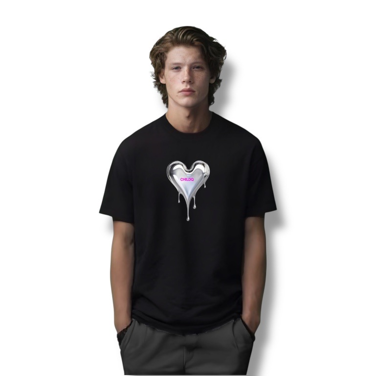 Metal Heart T-shirt Black