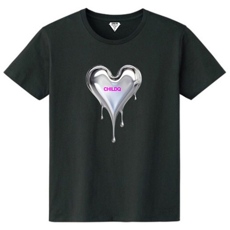 Metal Heart T-shirt Black