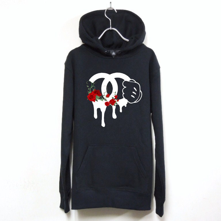 Parody One Hand Flower Swarovski Black Parka