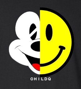 Half smiley long T-shirt ��lack