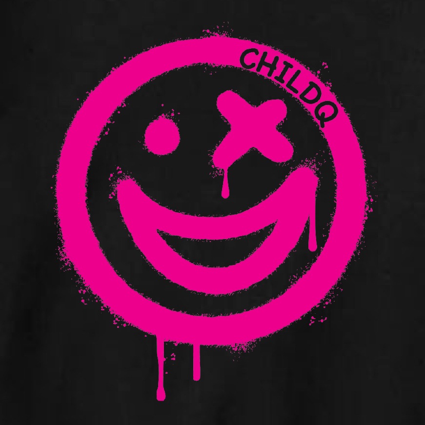 Spray art Smiley Vivid pink Sweat Black
