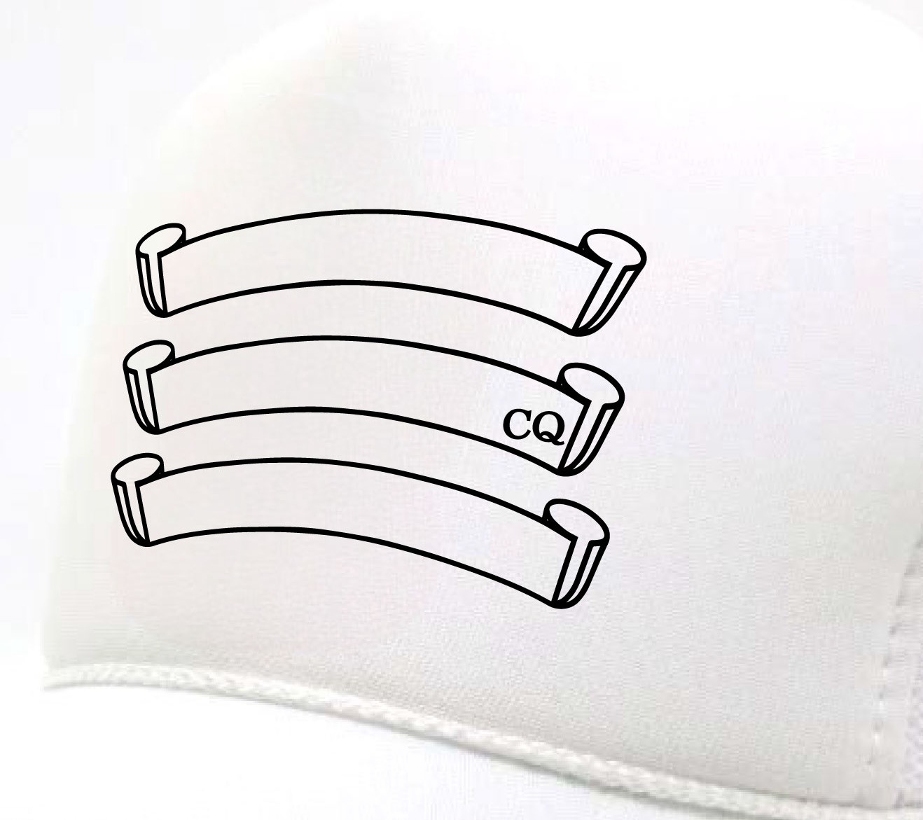 Three ribbon white Cap