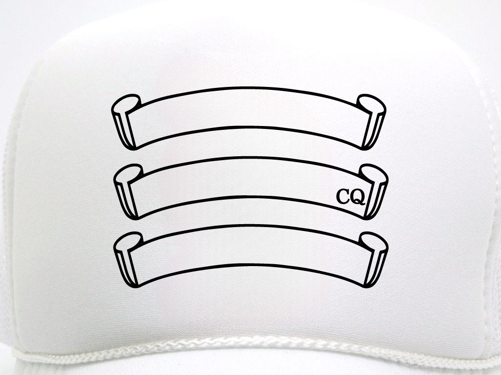 Three ribbon white Cap