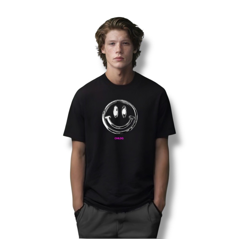 Metal Smiley T-shirt Black