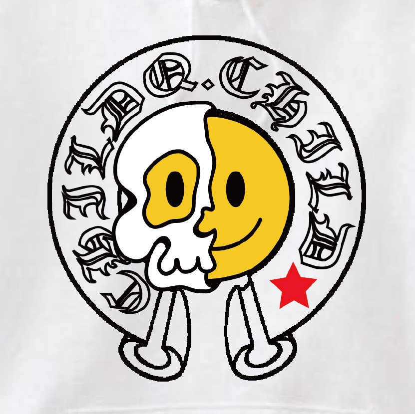 Skull Smiley Hoodie White