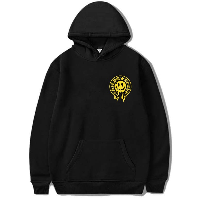 Smiley Old Font Hoodie Black