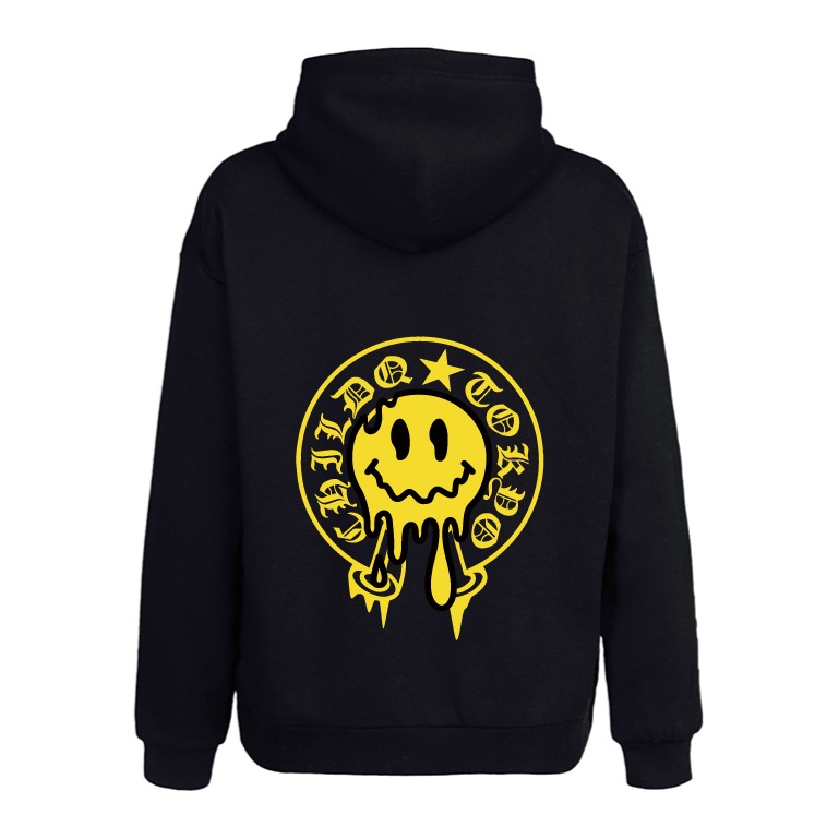Smiley Old Font Hoodie Black