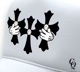Three cross Swarovski cap white