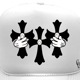 Three cross Swarovski cap white