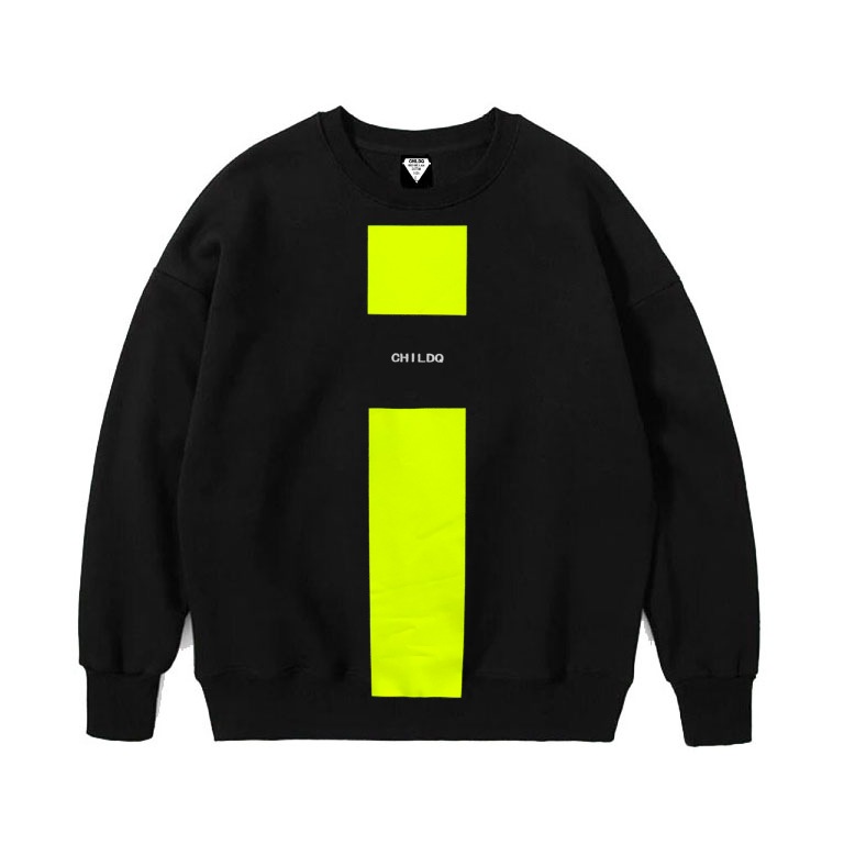 Lime Yellow Line Sweat Black