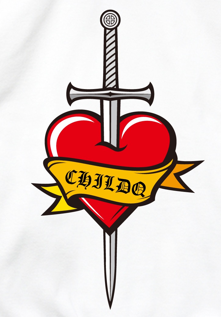 Old tattoo heart sword Hoodie white