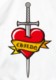 Old tattoo heart sword Hoodie white