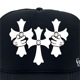 Three cross Swarovski cap Black