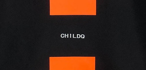 Vivid orange Line Sweat Black