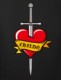 Old tattoo heart sword Hoodie Black
