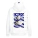 Rome Bronze Slide Pattern Blue Hoodie White