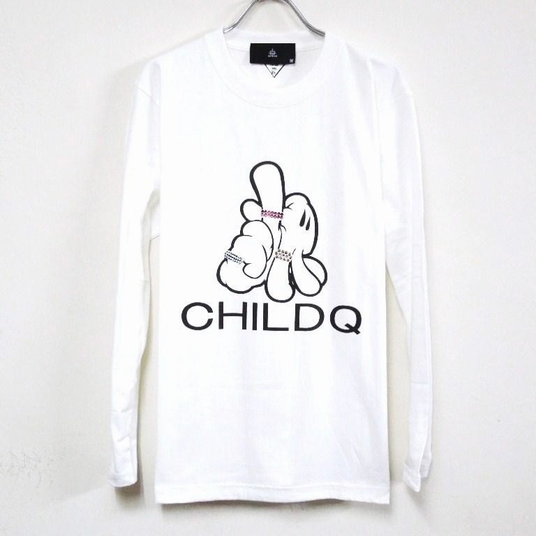 LA Hand Swarovski Long T-shirt White