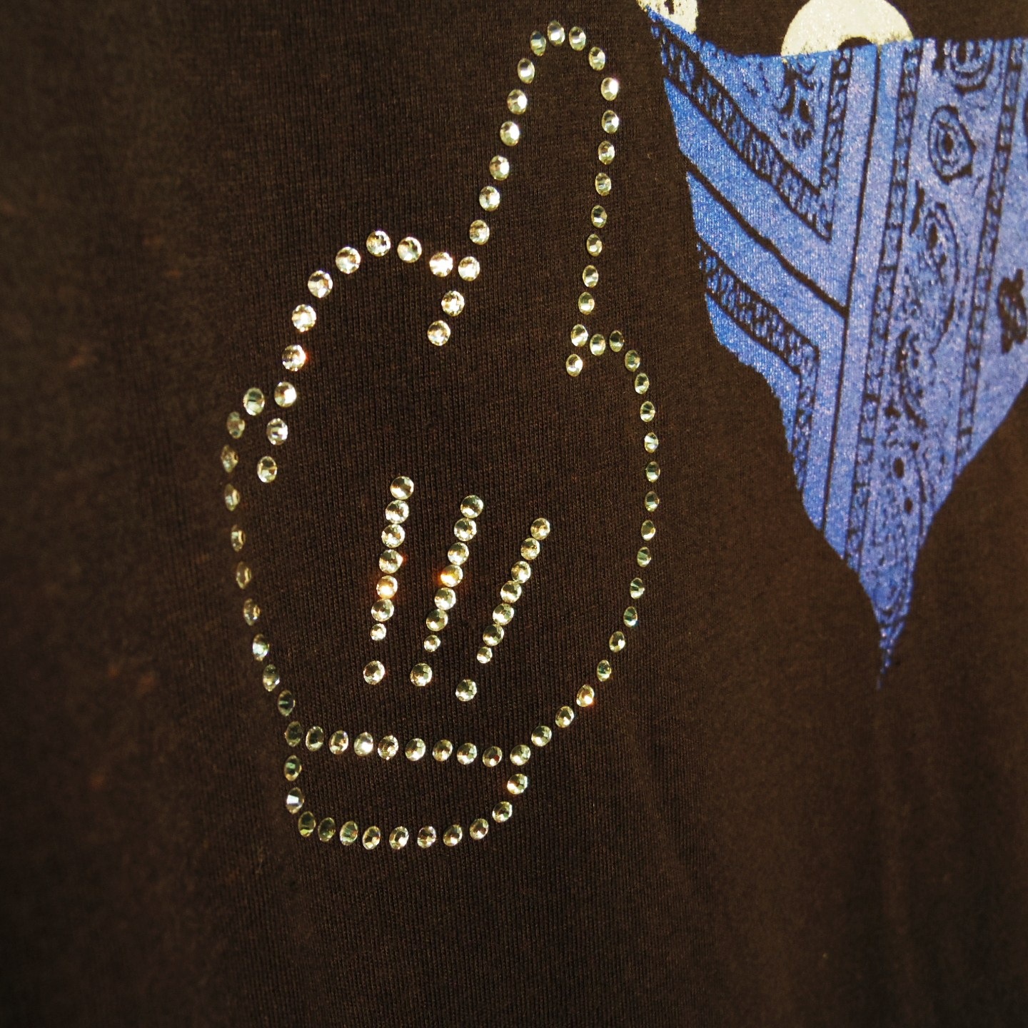 Gangster mouse Swarovski T-shirt Black��Blue