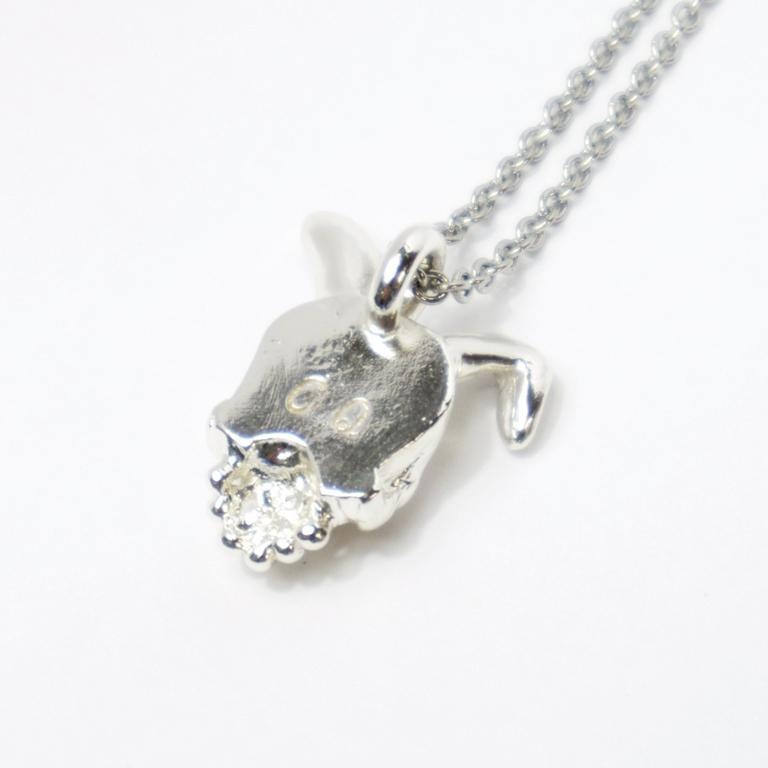 CQ Skull Bunny necklace Silver