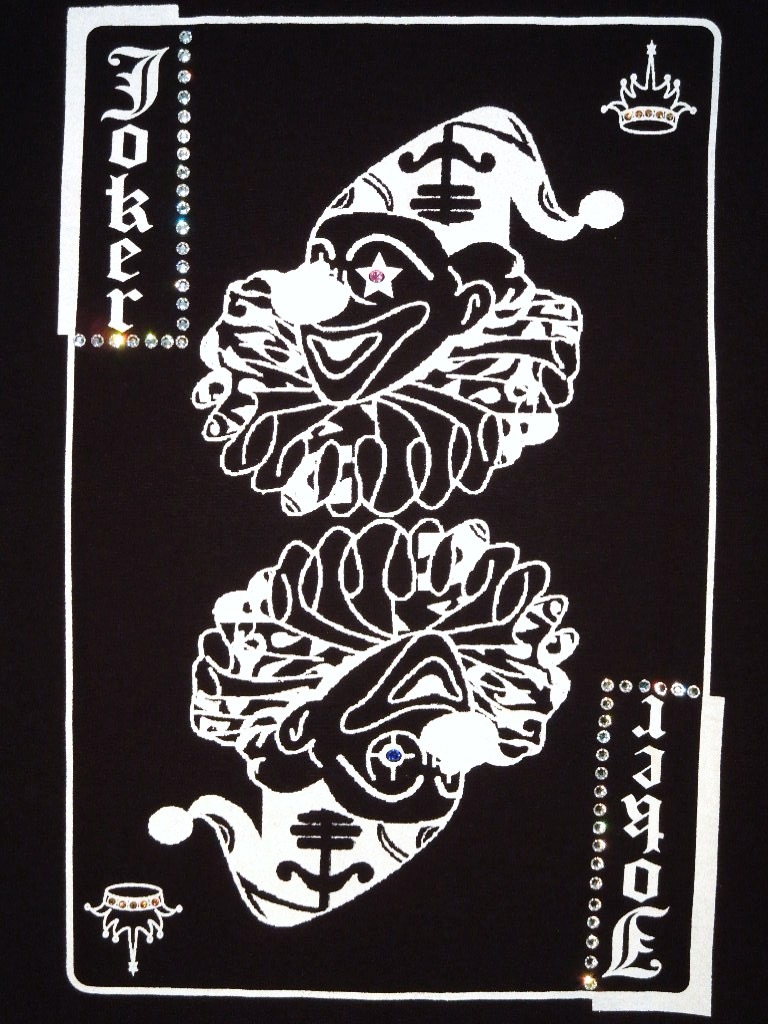Joker Casino Swarovski��Long T-shirt Black
