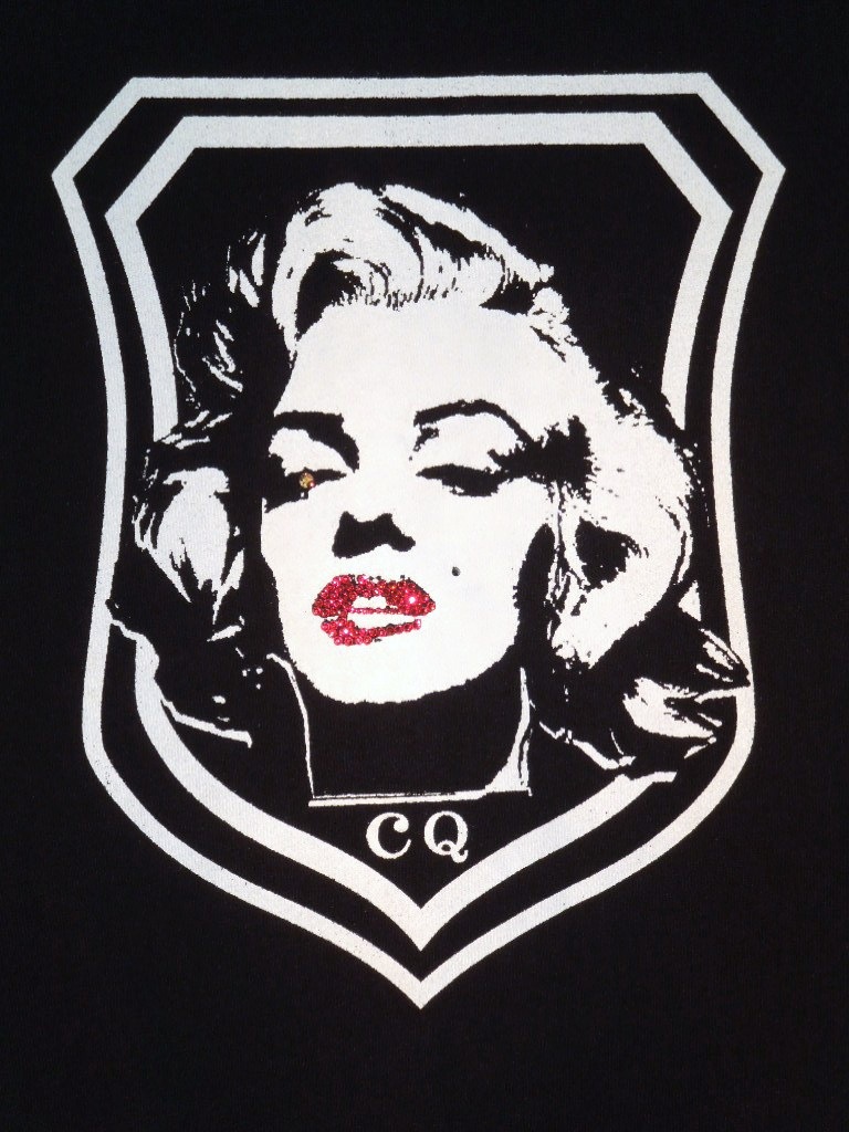 Marilyn Emblem Swarovski Stadium Jacket Black