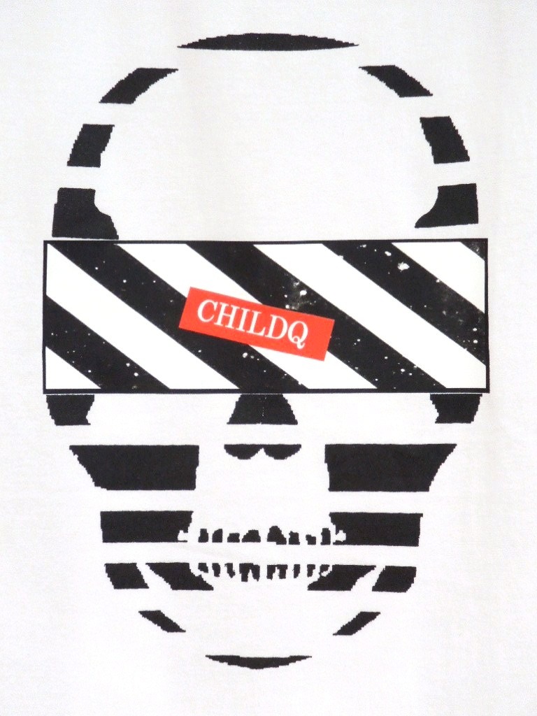 Skull Black & White Line T Shirt White