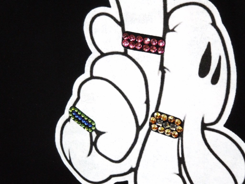 LA Hand Swarovski Long T-shirt ��lack