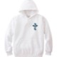 Old tattoo blue cross Hoodie White