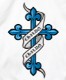 Old tattoo blue cross Hoodie White