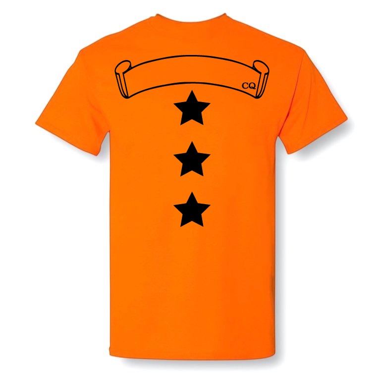 ڸʡThree Star Vivid Orange T-shirt 