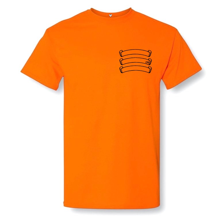 ڸʡThree Star Vivid Orange T-shirt 