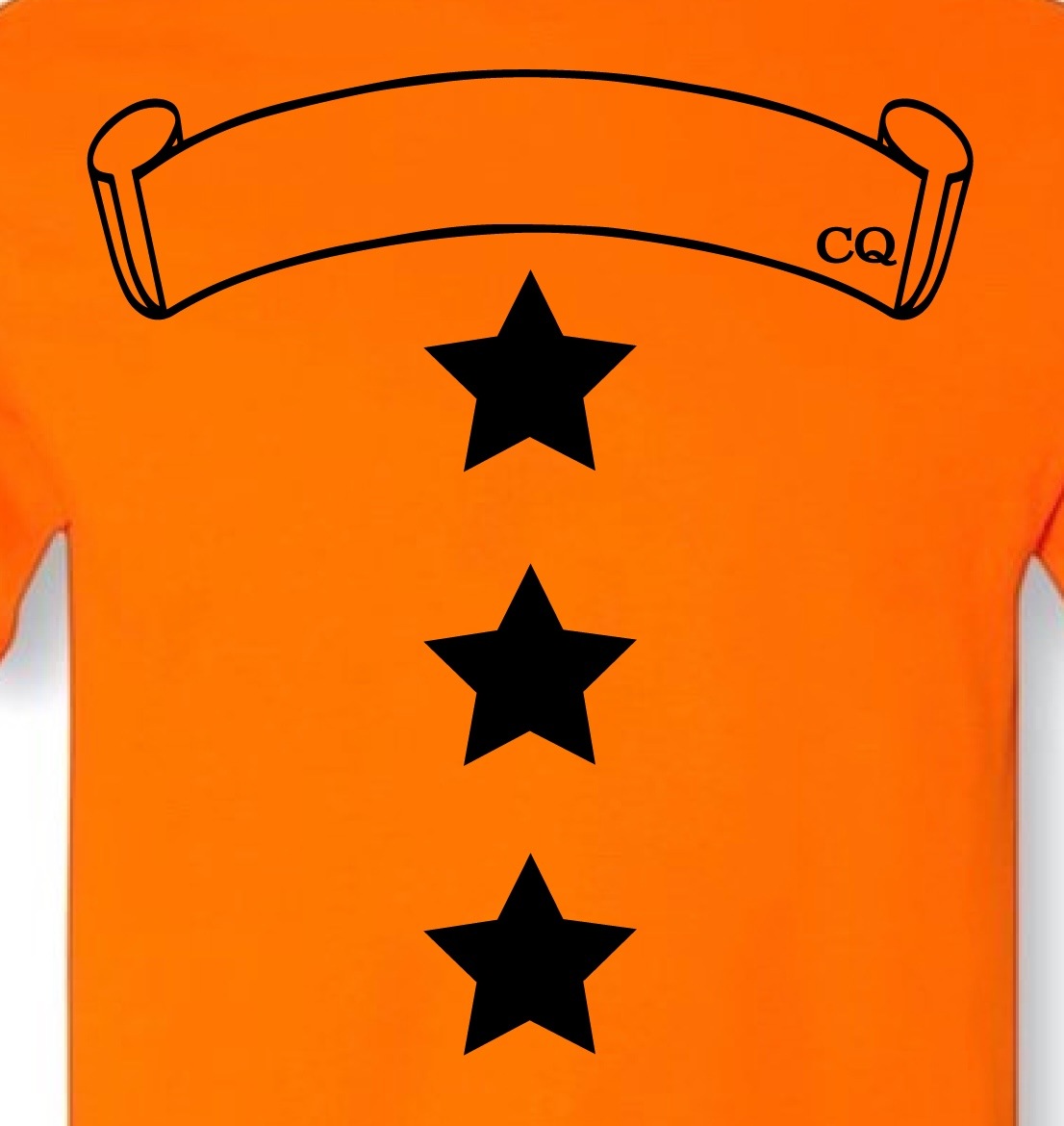 ڸʡThree Star Vivid Orange T-shirt 