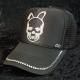 Skull Bunny Swarovski Full Custom Cap Black