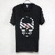 Skull Black & White Line T Shirt Black
