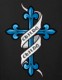 Old tattoo blue cross Hoodie Black