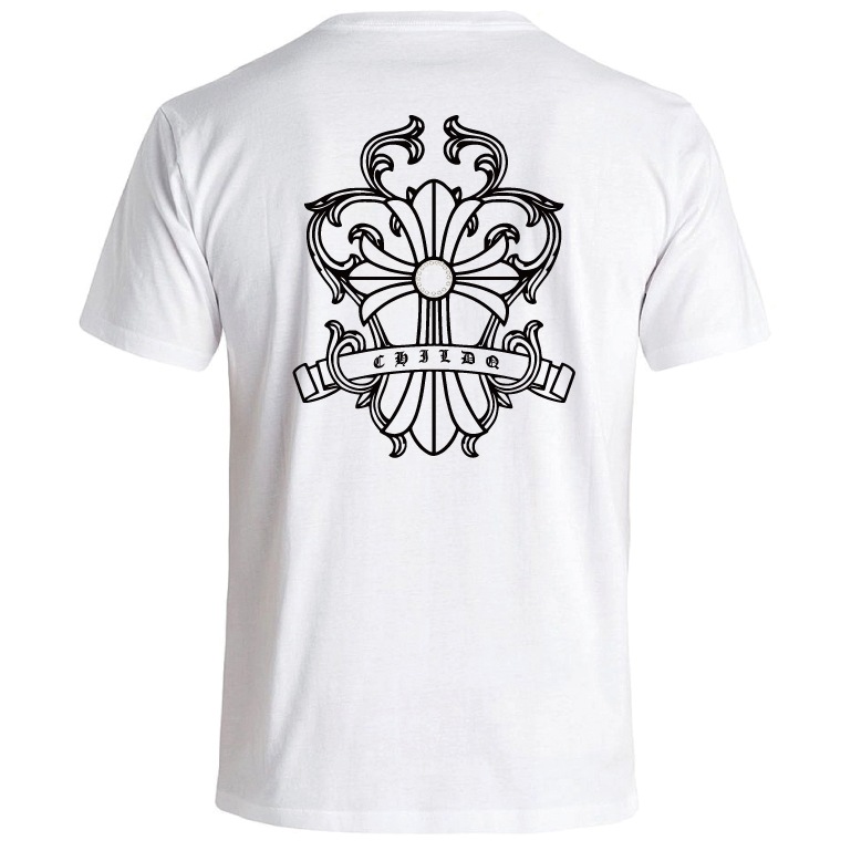 Design Cross Rhinestone T-shirt White
