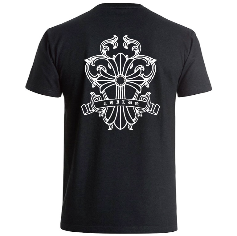 Design Cross Rhinestone T-shirt Black