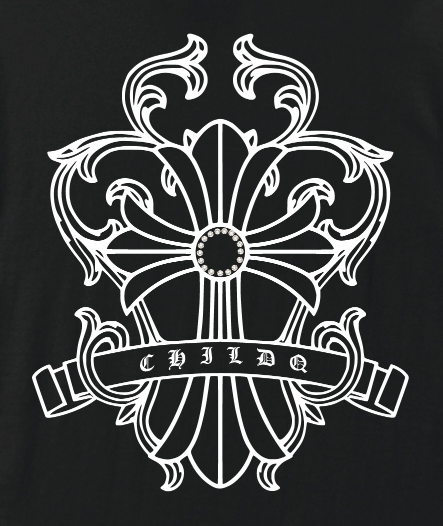 Design Cross Rhinestone T-shirt Black