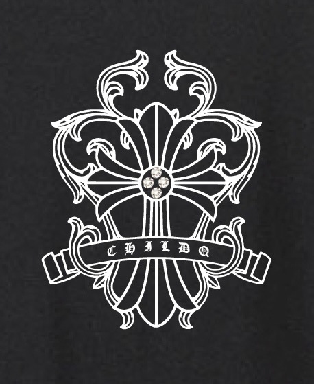 Design Cross Rhinestone T-shirt Black