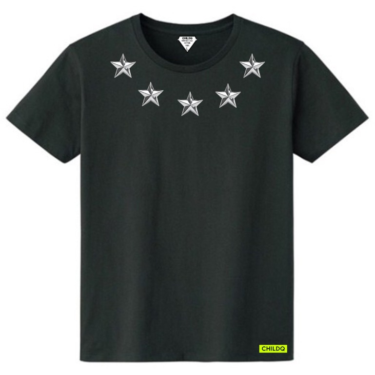 Metallic Five Star T-shirt Black