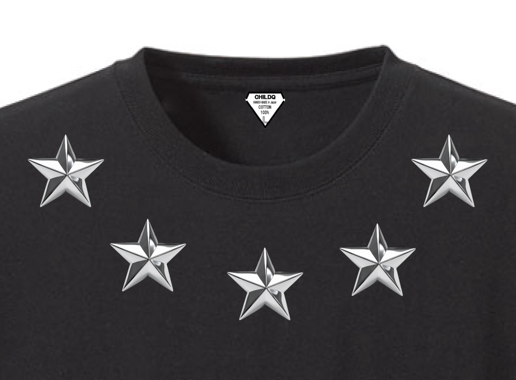 Metallic Five Star T-shirt Black